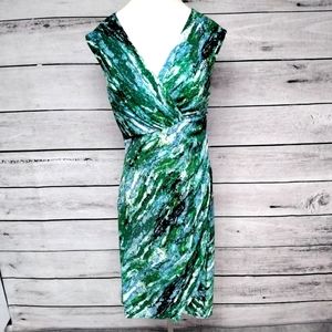 Saks Fifth Ave.  Women's Mineral Ice Surplice Faux Wrap Dress. 10.